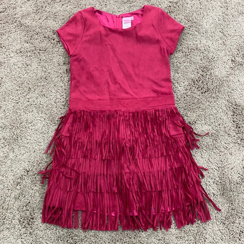 Lipstik Girl’s Suede Fringe Dress 14